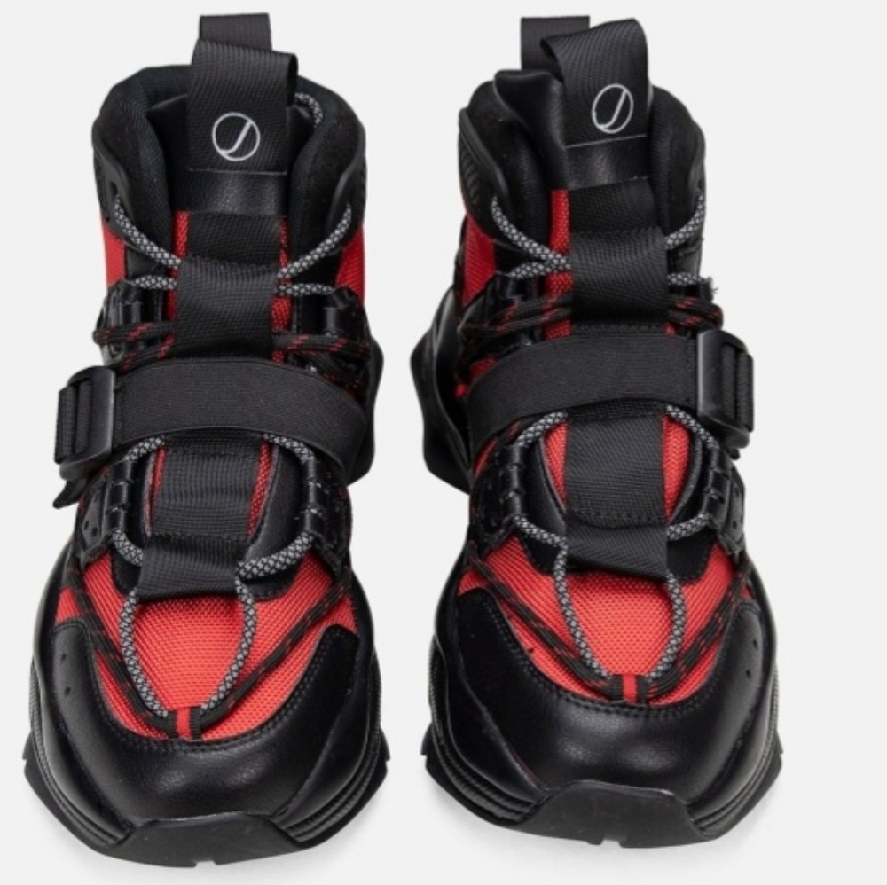 NEW JAVI JIGGY BOOTS HUB EAST WEST   Shoes Sneakers Black Red Mens sz 9